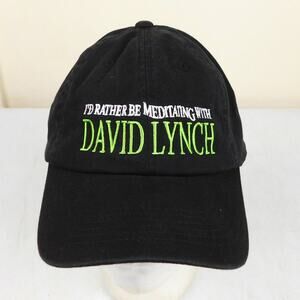 I'd Rather Be Meditating With David Lynch Hat Strapback Adjustable Black Green